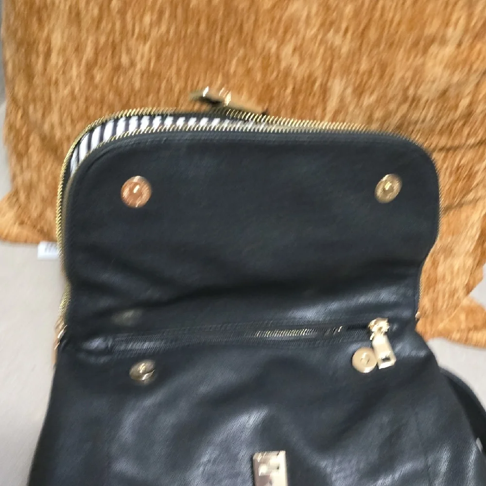 Black Leather Backpack with Tassel - Picture 14 of 14
